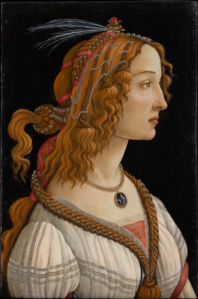 Idealizowany portret damy (Portret Simonetty Vespucci jako nimfy) autorstwa Sandro Botticelli