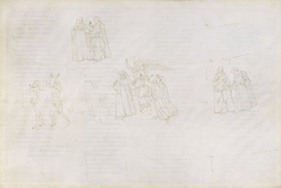 Ilustracja do Boskiej Komedii Dantego Alighieri Purgatorio 17, 1480-1490 autorstwa Sandro Botticelli