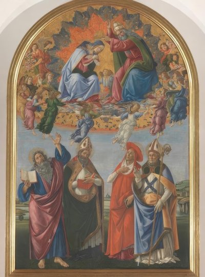 Koronacja Maryi z czterema świętymi autorstwa Sandro Botticelli