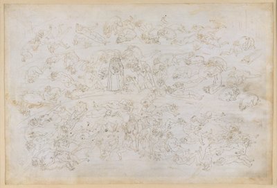 „Boska komedia”, „Piekło” XXXIII. Dziewiąty krąg piekła (Cocytus), trzeci pas: wyznanie grzechów hrabiego Ugolino; kara dla zdrajców gości w lodzie Ptolemei autorstwa Sandro Botticelli