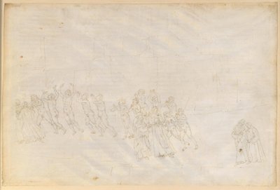 „Boska komedia”, „Czyściec”, XVI. Trzeci krąg Czyśćca: pokuta gniewnych; rozmowa Dantego z Marco Lombardo autorstwa Sandro Botticelli