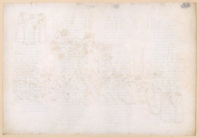 „Boska komedia”, „Czyściec”, XXVII. Wstąpienie do Raju Ziemskiego: Przejście przez ogień; Sen na schodach Raju Ziemskiego; Koronacja Dantego autorstwa Sandro Botticelli