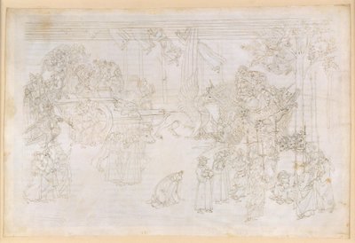 „Boska komedia”, „Czyściec”, XXXII. Raj ziemski: Drzewo poznania i historyczne przeznaczenie Kościoła autorstwa Sandro Botticelli