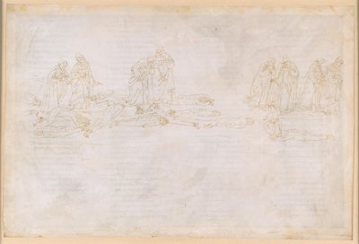 „Boska komedia”, „Czyściec”, XX. Piąty krąg czyśćca: pokuta chciwych i rozrzutnych; rozmowa z Hugonem Kapetem autorstwa Sandro Botticelli