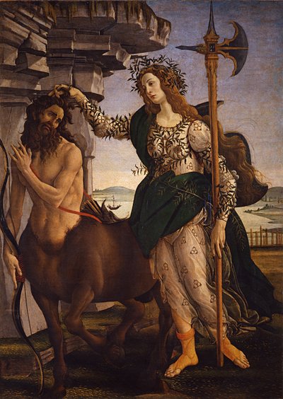 Pallas Atena i centaur, 1482 autorstwa Sandro Botticelli