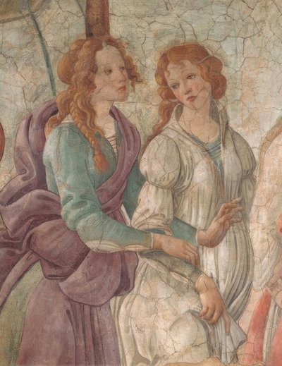 Wenus i łaski ofiarowujące prezenty dziewczynie, 1480–83, autorstwa Sandro Botticelli