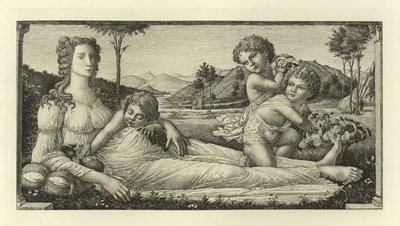 Wenus leżąca z Kupidynem autorstwa Sandro Botticelli