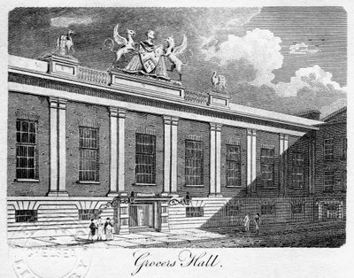 Grocers Hall, City of London, 1811. autorstwa Sands