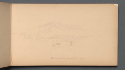 Szkicownik, strona 12: "Góry Białe od podnóża wzgórza Randolph" autorstwa Sanford Robinson Gifford