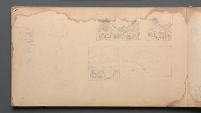 Szkicownik, strona 39: Maine Landscape Vignittes autorstwa Sanford Robinson Gifford