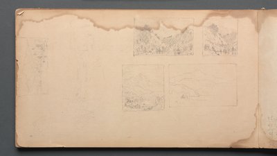 Szkicownik, strona 39: Maine Landscape Vignettes, 1859. autorstwa Sanford Robinson Gifford