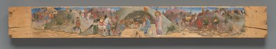 Die Anbetung der Heiligen Drei Könige mit knienden Mitgliedern der Bruderschaft autorstwa Sano di Pietro