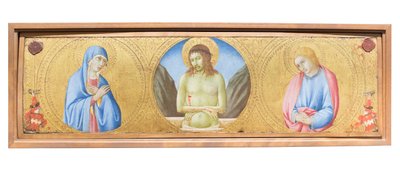 Chrystus jako mąż boleści między Marią Panną a św. Janem Ewangelistą autorstwa Sano di also Ansano di Pietro di Mencio Pietro