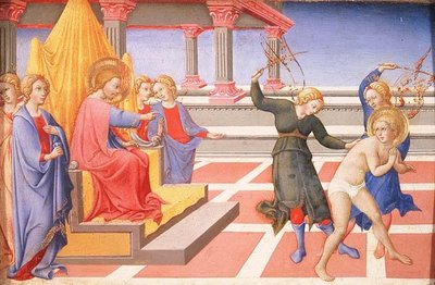 Biczowanie św. Hieronima autorstwa Sano di also Ansano di Pietro di Mencio Pietro