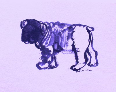 Abstrakcyjny fioletowy buldog autorstwa Santhosh ch