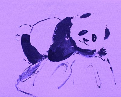 Urocza fioletowa panda autorstwa Santhosh ch