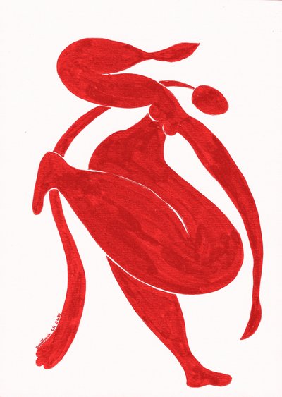 Dynamiczna czerwona figura autorstwa Santhosh ch