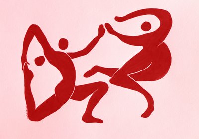 Pełne wdzięku czerwone postacie autorstwa Santhosh ch