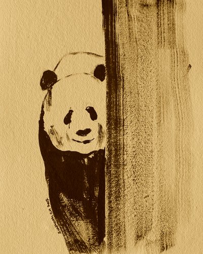 Nieśmiało wyglądająca panda autorstwa Santhosh ch