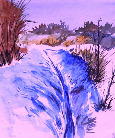 Snowy Winter Stream autorstwa Santhosh ch