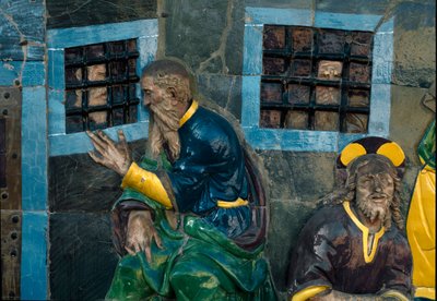 Siedem Uczynków Miłosierdzia, nawiedzanie więźniów autorstwa Santi Buglioni