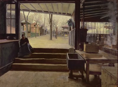 Kuchnia lub Laboratorium Moulin de la Galette, Paryż (olej na płótnie) autorstwa Santiago Rusinol i Prats