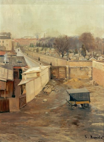 Widok na cmentarz Montmartre autorstwa Santiago Rusiñol
