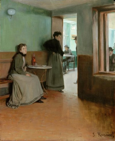 Akwarium (wewnątrz kawiarni) autorstwa Santiago Rusiñol
