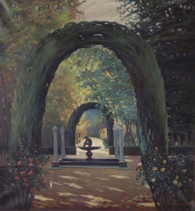Fontanna El Niño de la Espina - Ogrody Aranjuez autorstwa Santiago Rusiñol