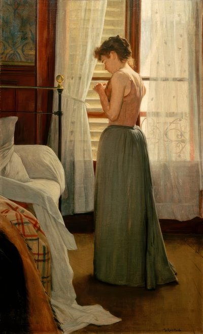 Wnętrze z żoną autorstwa Santiago Rusiñol