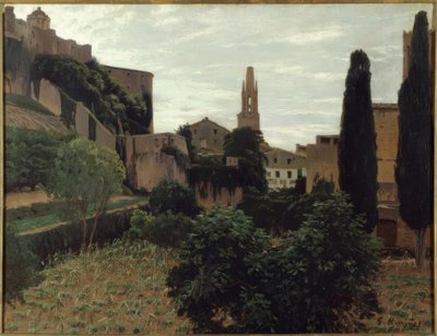 Santiago Rusiñol / „Girona III”, c. 1925, olej na płótnie, 93 × 123 cm. autorstwa Santiago Rusiñol