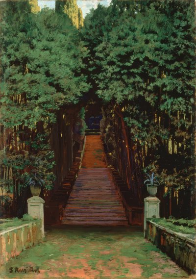 Schody w ogrodzie autorstwa Santiago Rusiñol
