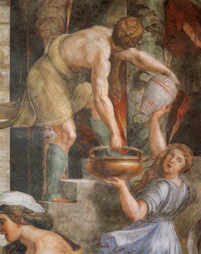 Pożar w Borgo autorstwa Sanzio of Urbino (workshop) Raphael