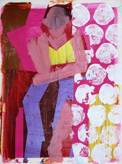 Elle #1, 2020 (akryl na papierze) autorstwa Sara Hayward