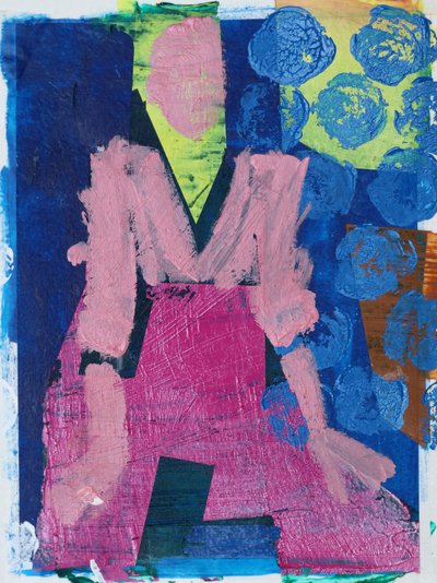 Elle #2, 2020 (akryl na papierze) autorstwa Sara Hayward