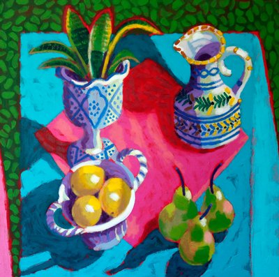 Martwa natura # 56, 2025 (akryl na płycie) autorstwa Sara Hayward