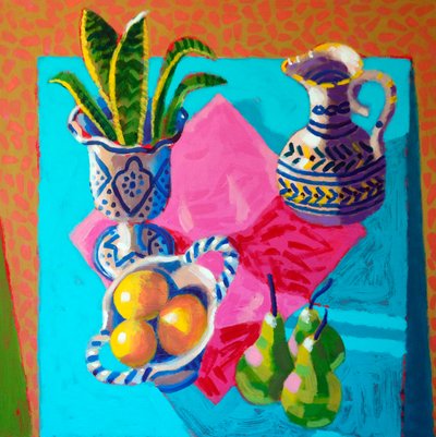 Martwa natura # 57, 2025 (akryl na płycie) autorstwa Sara Hayward