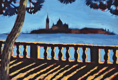 W kierunku Giudecca, Wenecja (olej na karcie) autorstwa Sara Hayward