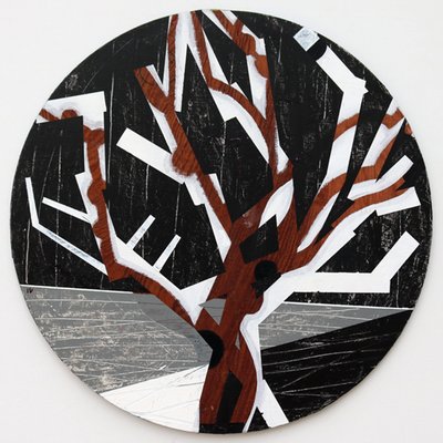 Twixt Heaven & Earth IV-B (akryl na okrągłej tablicy) autorstwa Sara Hayward