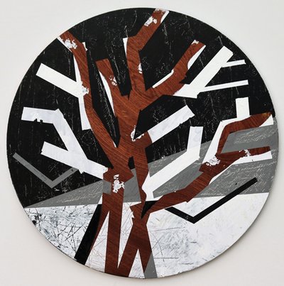 Twixt Heaven & Earth X-B (akryl na okrągłej tablicy) autorstwa Sara Hayward
