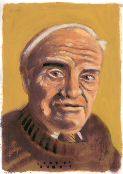 V. S Pritchett, 2008 (olej na papierze) autorstwa Sara Hayward