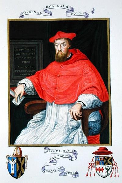 Portret Reginalda Pola (1500-58) arcybiskupa Canterbury i legata Viterbo ze „Wspomnień z dworu królowej Elżbiety”, wydanych w 1825 r. (akwarela i gwasz na papierze) autorstwa Sarah Countess of Essex