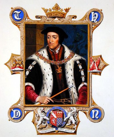 Portret Thomasa Howarda (1473-1554), trzeciego księcia Norfolk z "Pamiętników dworu królowej Elżbiety", wydanych w 1825 r. (akwarela i gwasz na papierze) autorstwa Sarah Countess of Essex
