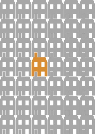 Grey Paper House_Large, 2020 (w wersji cyfrowej) autorstwa Sarah Evans