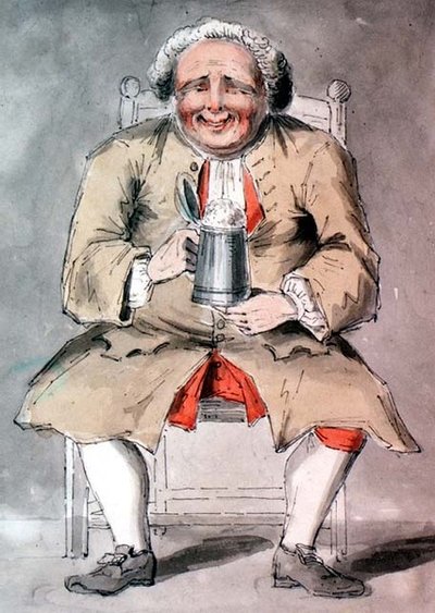 „Drzemka”, z albumu studiów postaci, połowa XVIII w. (pióro i atrament z akwarelą) autorstwa Sarah Hamilton