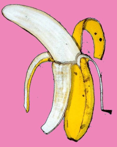 Banan, 2014 (monodruk z tuszem) autorstwa Sarah Thompson Engels