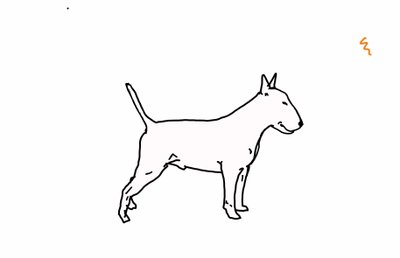 Bullterrier,2018,(rysunek cyfrowy) autorstwa Sarah Thompson Engels