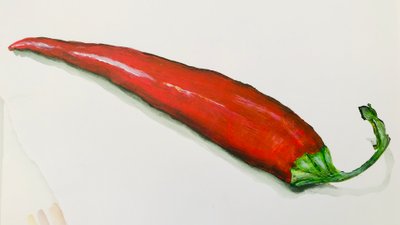 Czerwona papryczka chili ,2020 autorstwa Sarah Thompson Engels