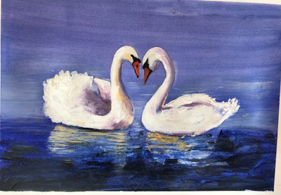 Łabędzie, 2019 (akryl) autorstwa Sarah Thompson Engels