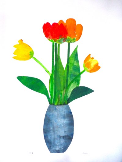 Tulipany 2 ,2021 (tusz na papierze) autorstwa Sarah Thompson-Engels